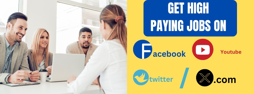 get high paying jobs on facebook youtube and twittwer /x